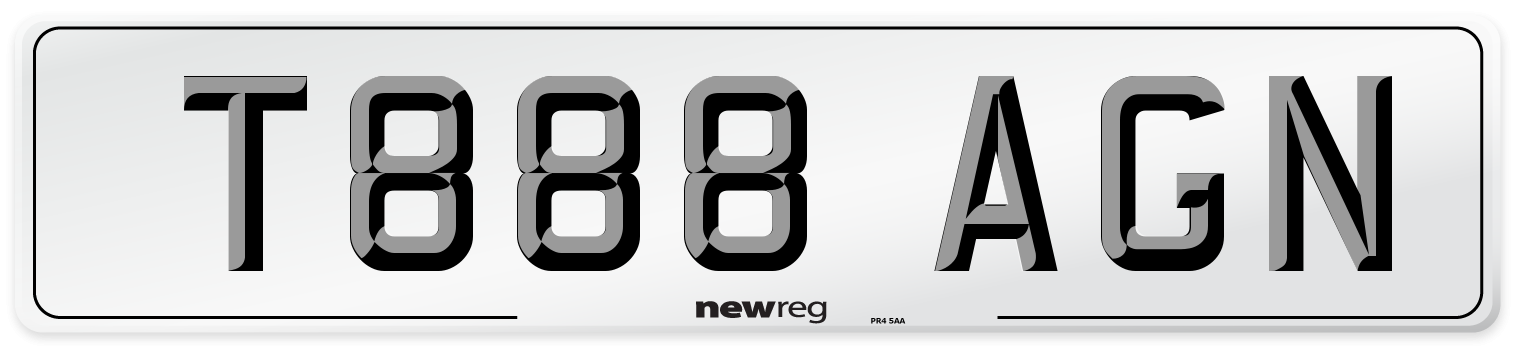 T888 AGN Number Plate from New Reg